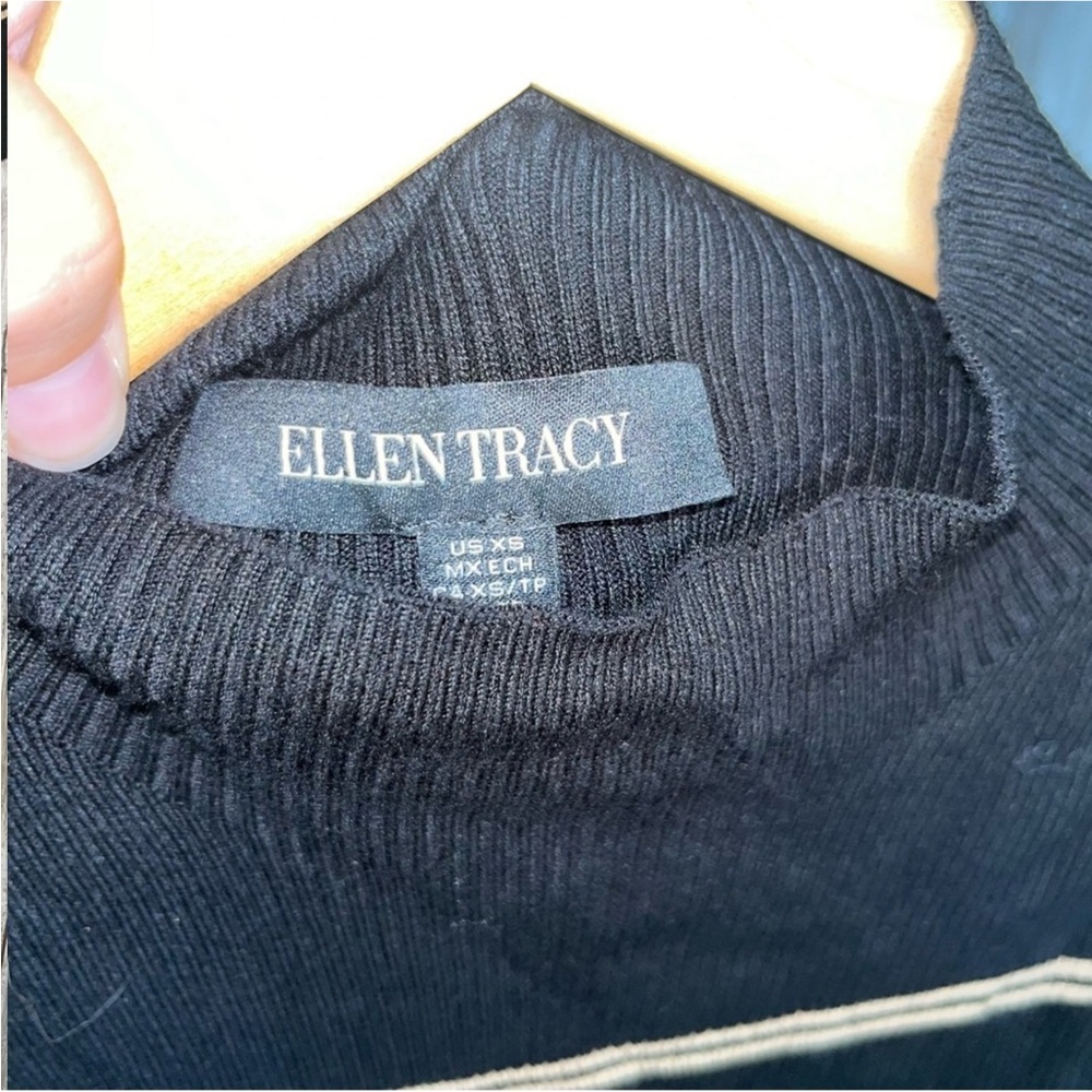 NWT Ellen Tracy Jewel Ribbed Blouse - Picture 5 of 5